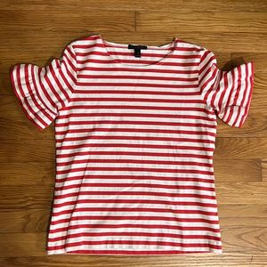 JCrew XS ruffle sleeve top